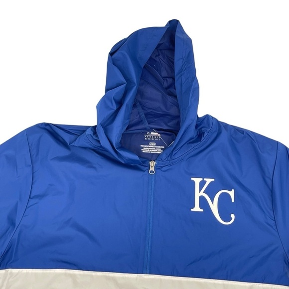Kansas City Royals windbreaker Size Large Genuine Merchandise 1/4 zip hood NWT - Picture 8 of 9
